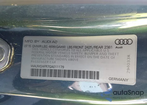 2016 Audi A5 2.0T Premium from USA, damaged, VIN WAUM2AFR7GA011179